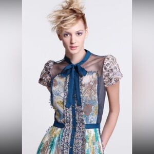 BEGUILE BY BYRON LARS | Anthropologie | Wildeflora Patchwork Blouse | Size 6
